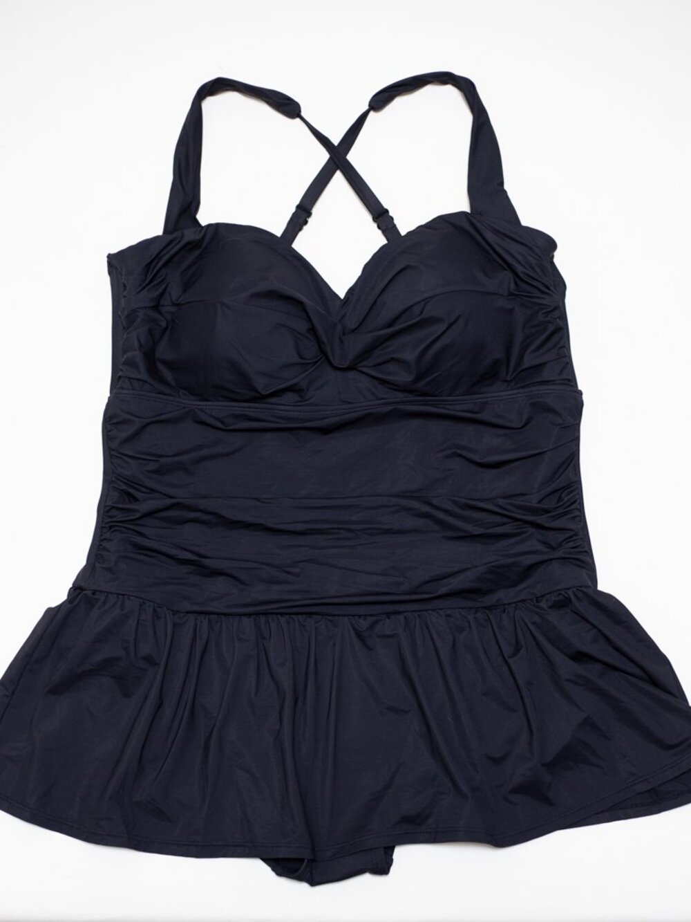 Dreamsuit Miracle Brands Size 18W One-Piece Ruched Attached Skirt NWT
